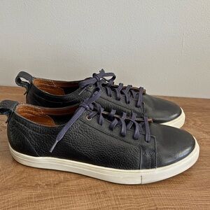 LD Leather Sergio L135 Black Leather Low Top Sneakers Men’s Size 11